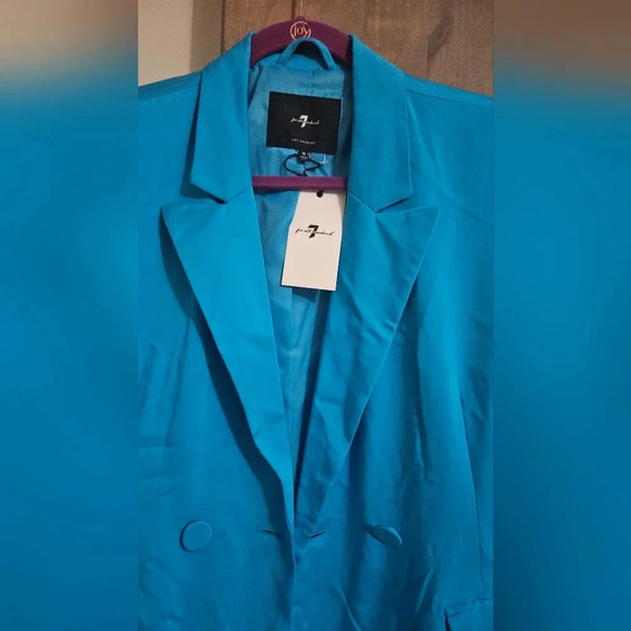 7 For all mankind blue tuxedo long blazer. Size medium NWT - Picture 9 of 10
